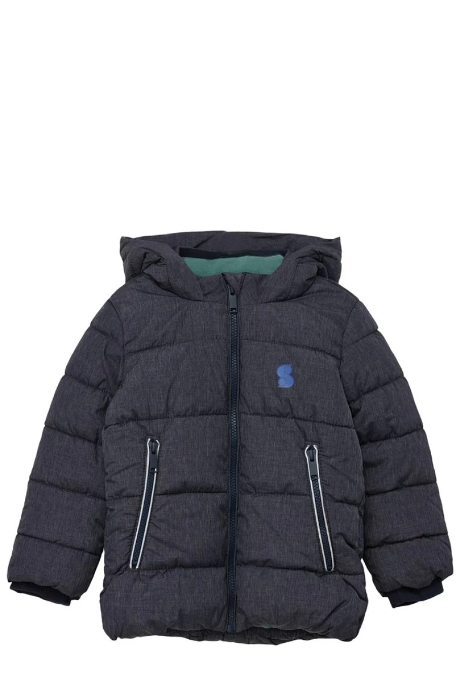 S.OLIVER Boys' Fleece-Lined Quilted Hooded Jacket for Warmth and Comfort