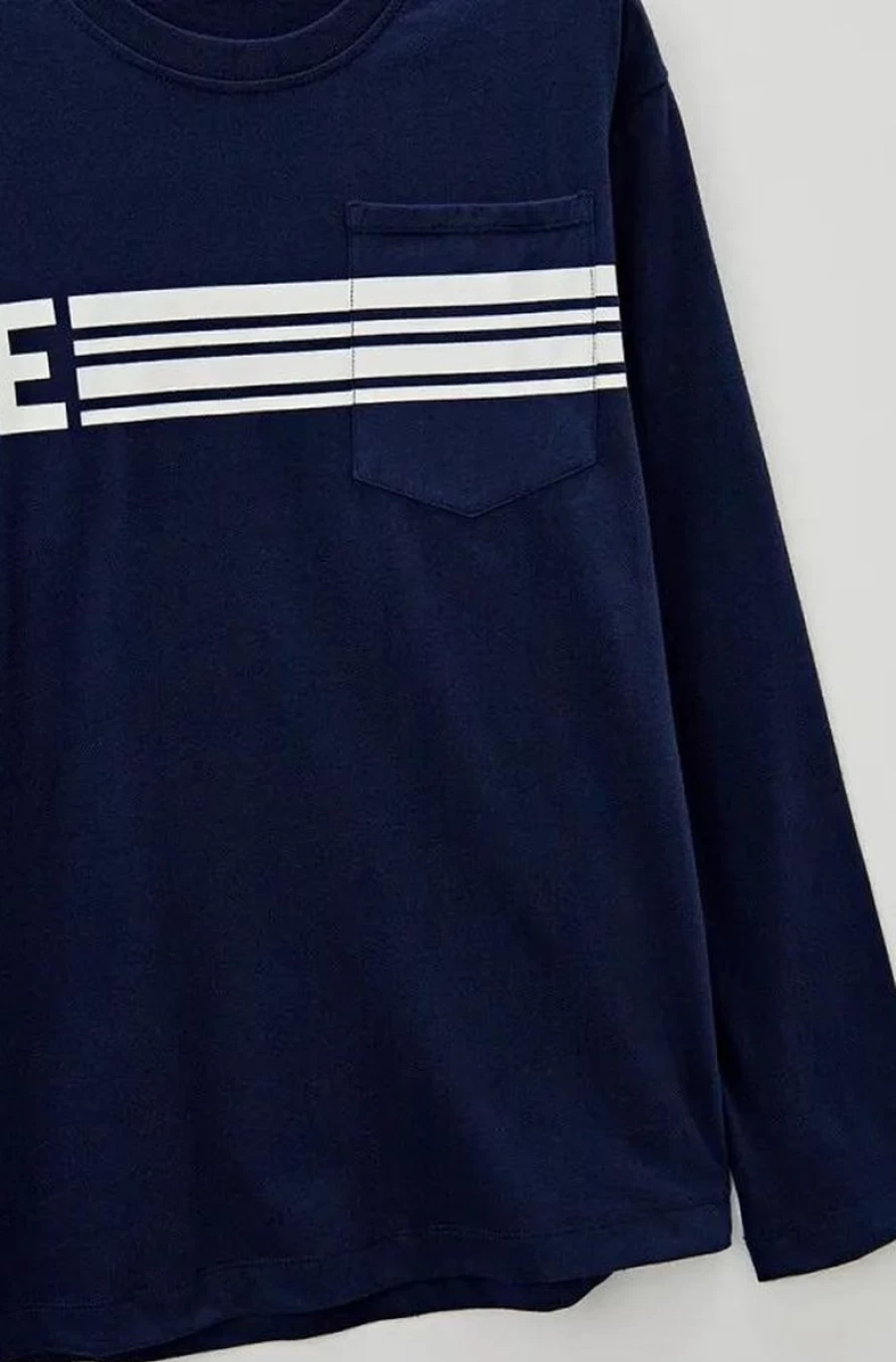 Benetton Boys' Long Sleeve Cotton T-Shirt with Logo & Pocket