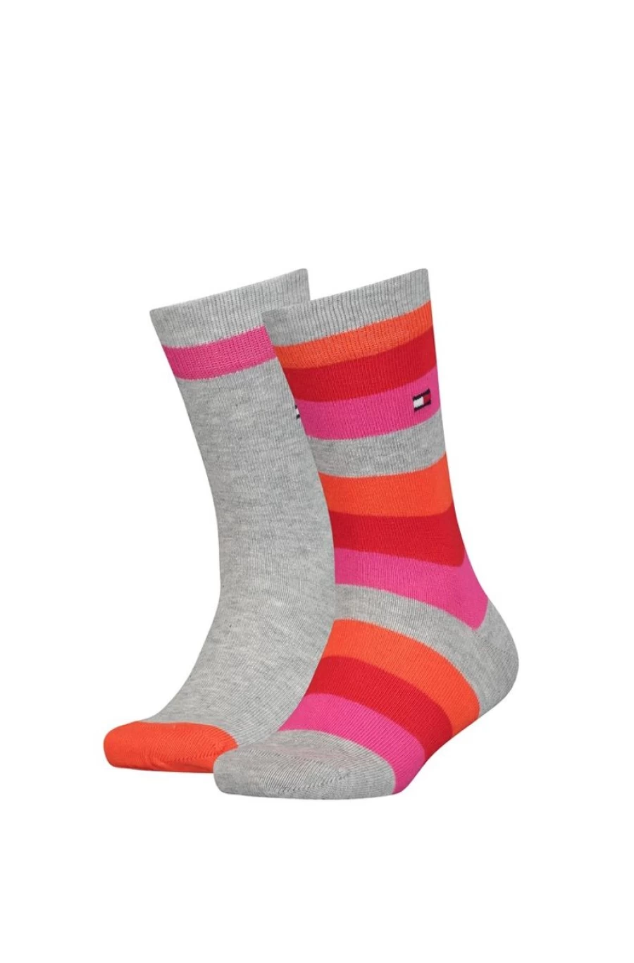 TOMMY HILFIGER Girls' 2-Pack Striped Socks for Kids - Comfortable & Stylish