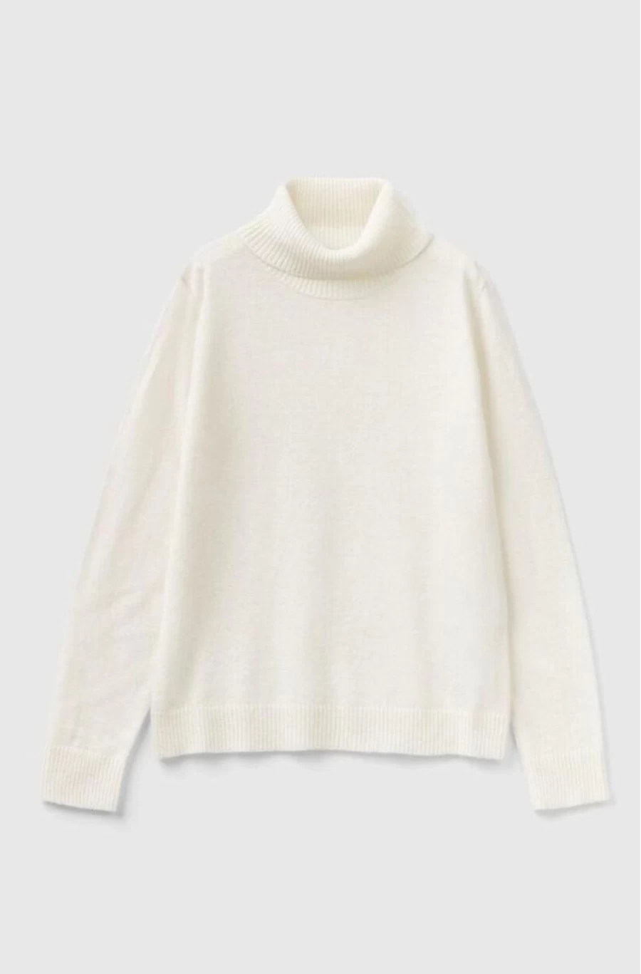 Benetton Girls' Wool Blend Turtleneck Sweater for Kids