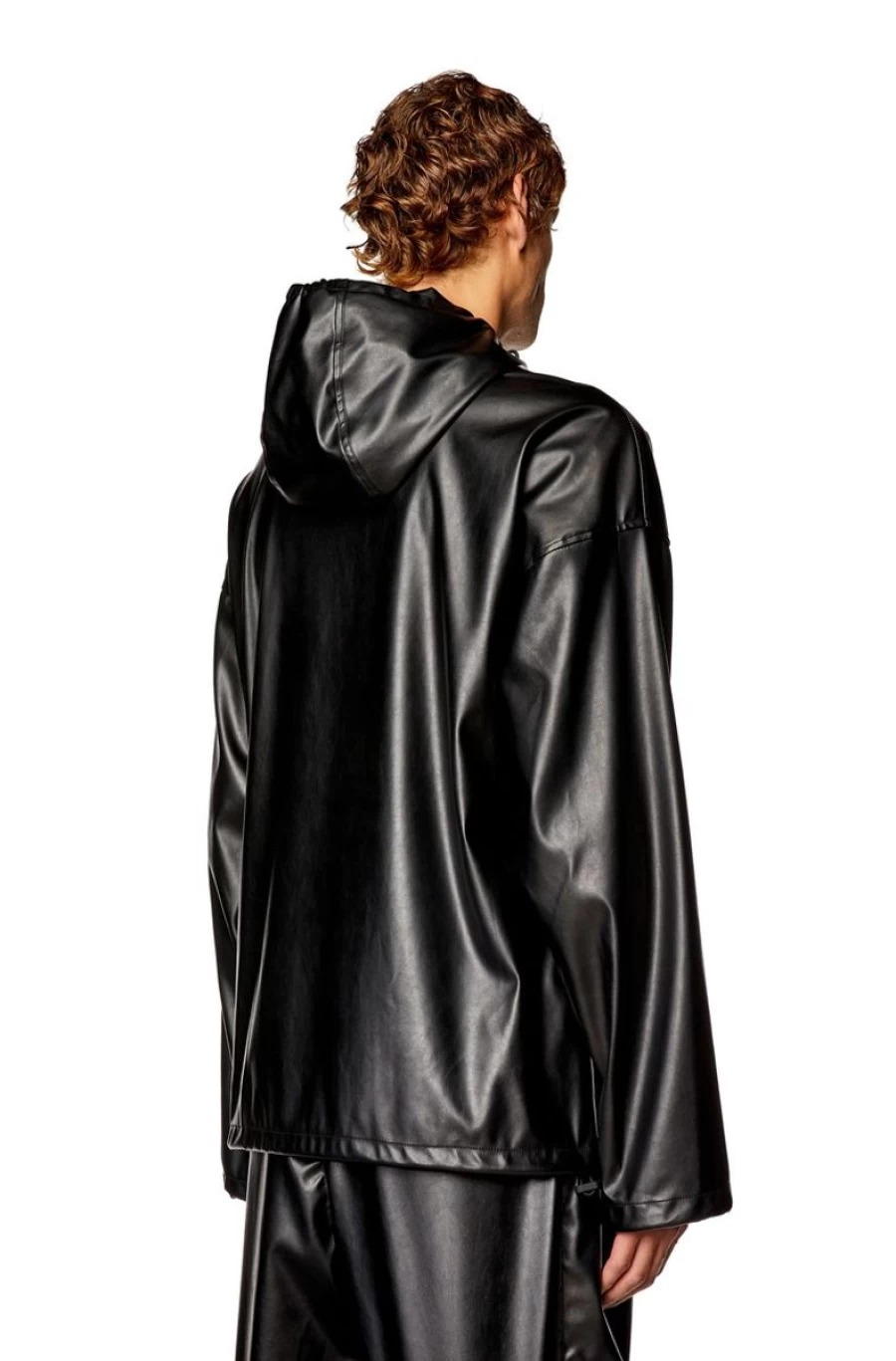 DIESEL Men's Black Coated Windbreaker Jacket