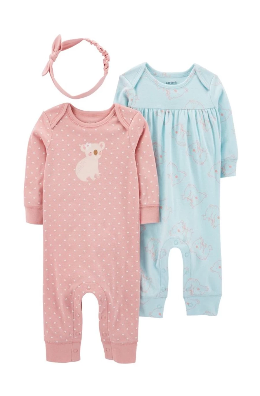 CARTER'S Girls 3-Piece Jumpsuit and Headwrap Set - Multi-Color Outfit