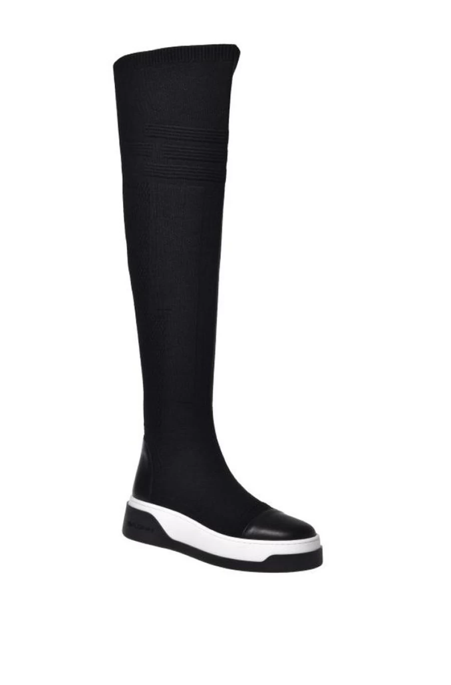 BALDININI Women's High Boots in Stretchy Fabric & Leather - Comfortable & Stylish Knee-High Boots