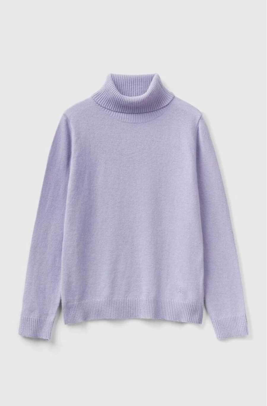 Benetton Girls' Wool Blend Turtleneck Sweater for Warmth & Style