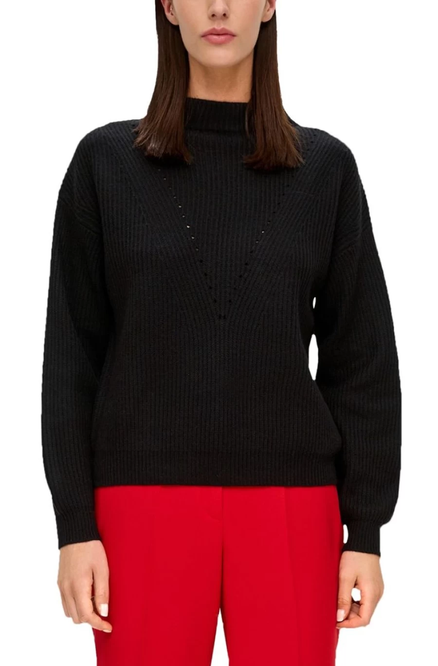 S.OLIVER Women's Black Wool & Cashmere Blend Jumper