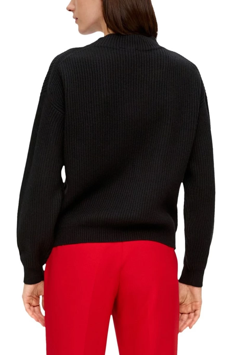 S.OLIVER Women's Black Wool & Cashmere Blend Jumper