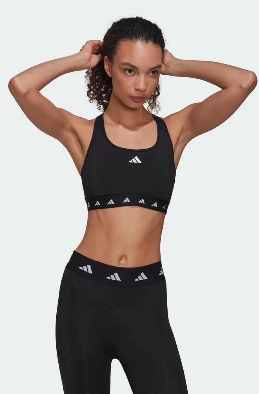 Adidas Women's PowerReact TechFit Medium-Support Sports Bra - Black