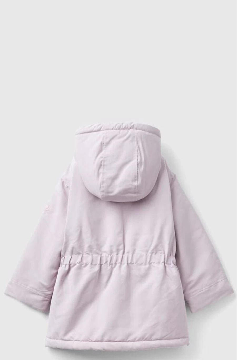 Benetton Girls Lilac Padded Hooded Parka Jacket for Winter Warmth