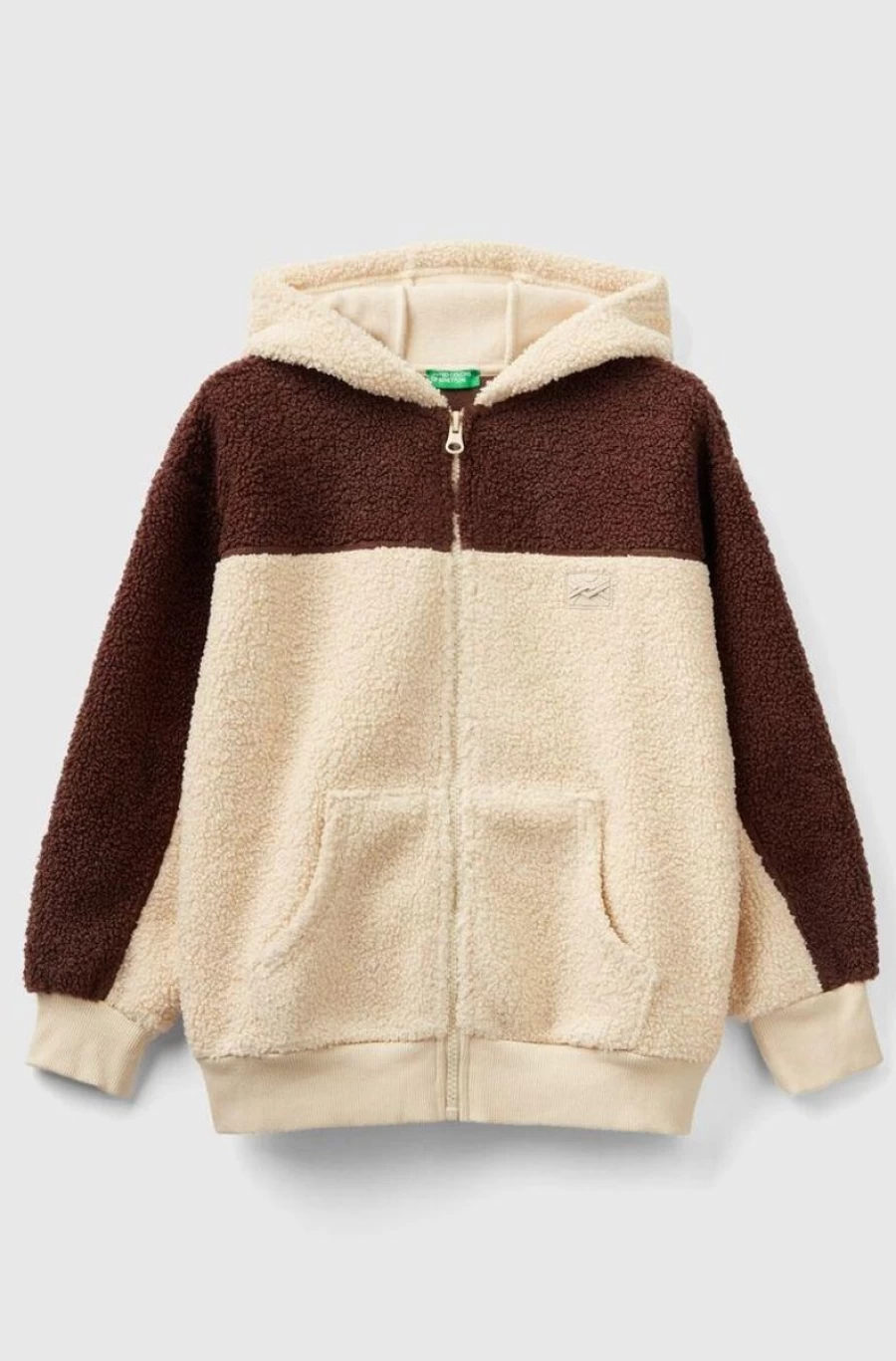 Benetton Boys' Hooded Teddy Bear-Effect Sweatshirt