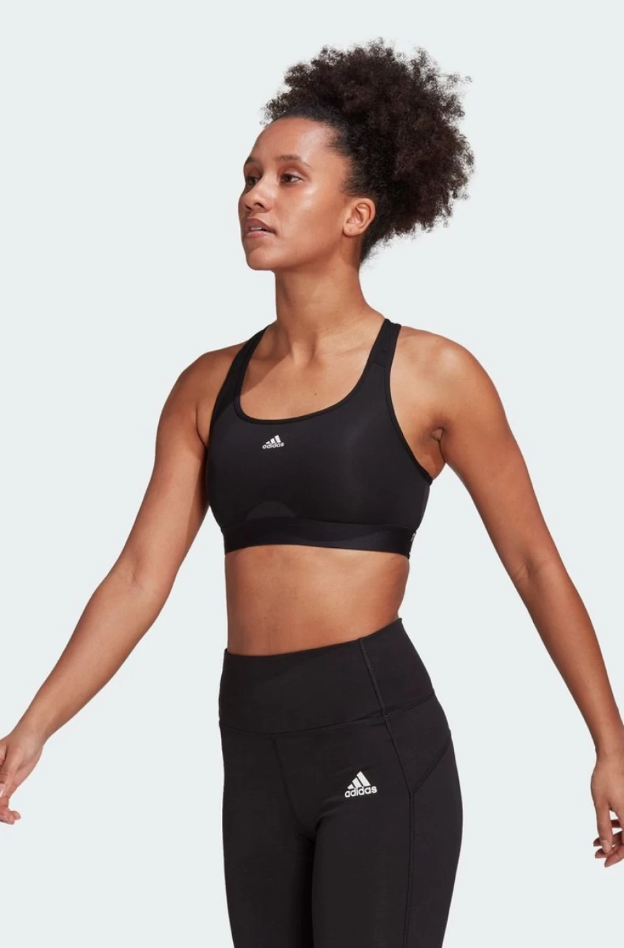 Adidas Women's Powerreact Training Medium-Support Sports Bra - Black