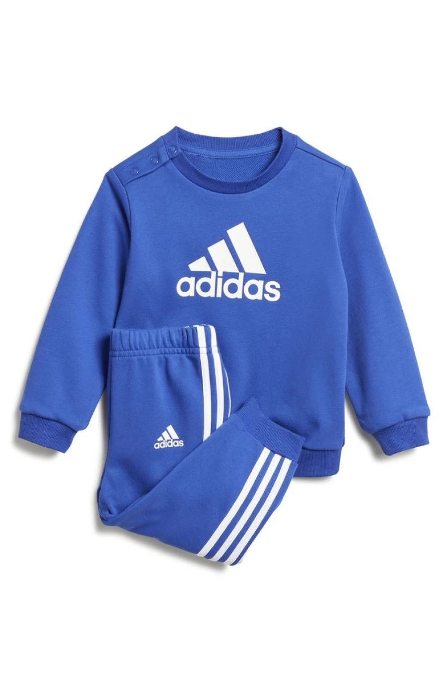 Adidas Boys' Blue French Terry Jogger Pants - Sporty Badge Detail Comfort Fit
