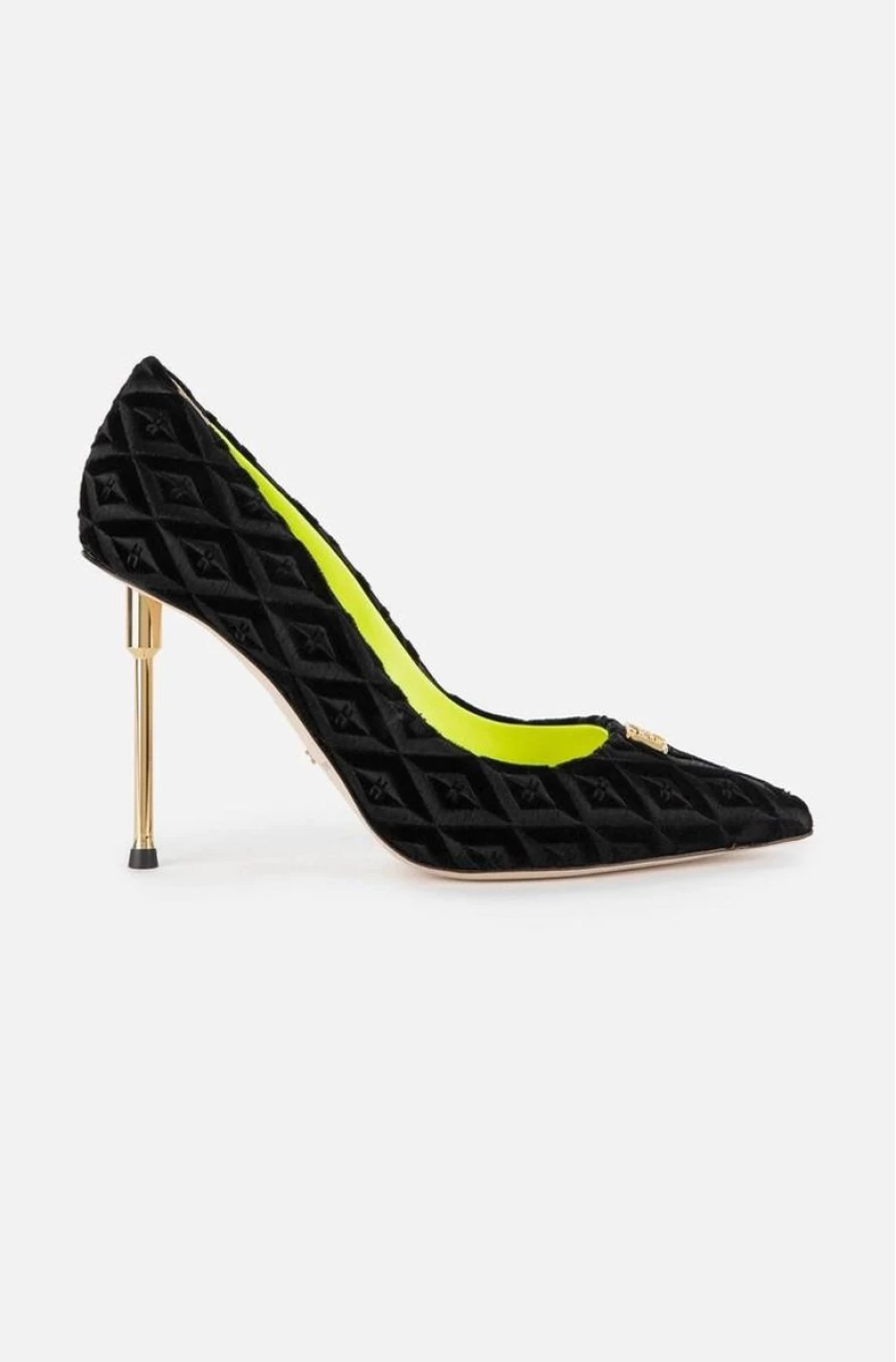 ELISABETTA FRANCHI Women's Black Textured Velvet Pumps - Luxurious High Heel Shoes