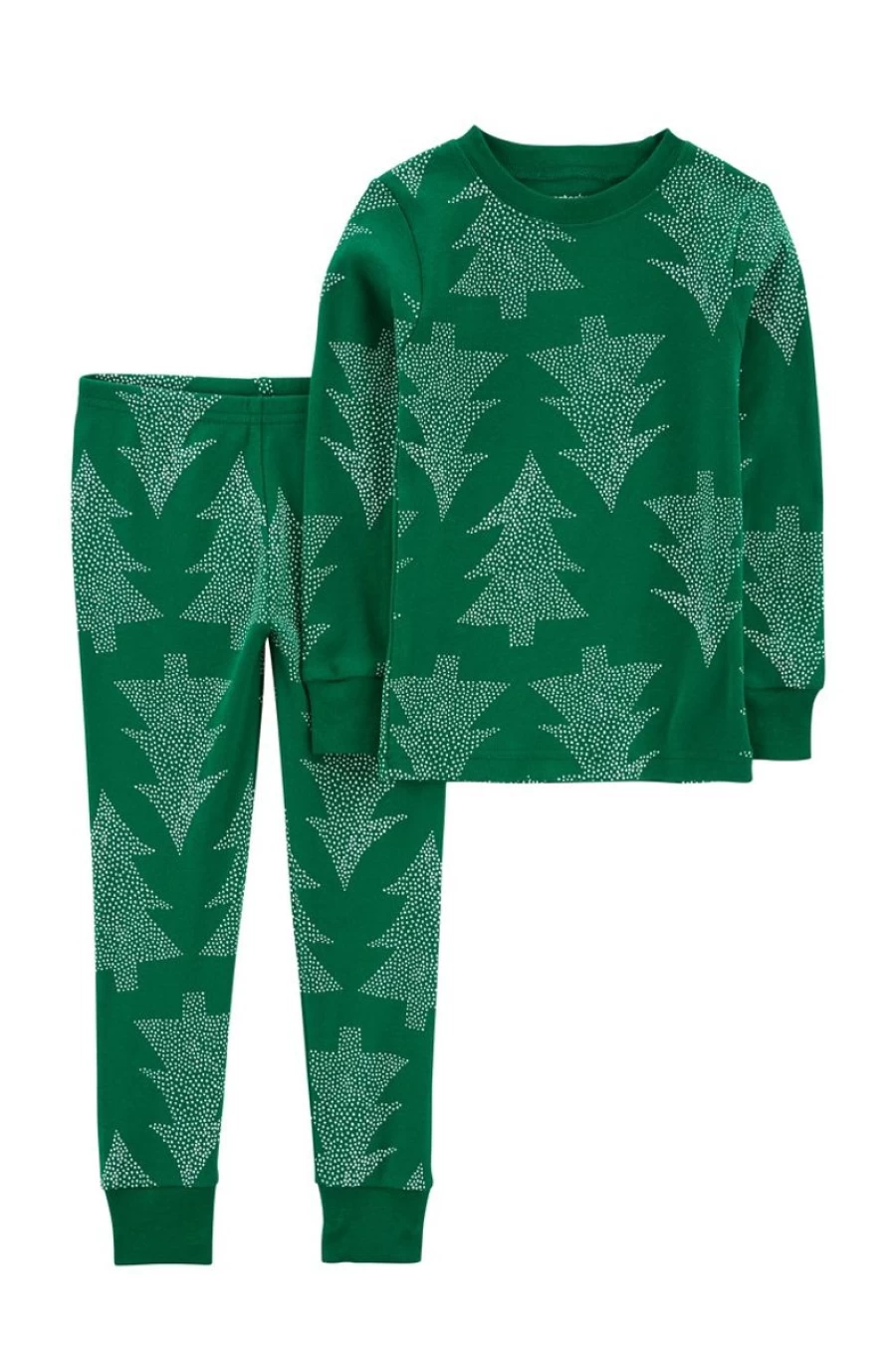 CARTER'S Boys 2-Piece Christmas Tree Cotton Pajama Set - 100% Snug Fit Holiday Pajamas for Toddlers