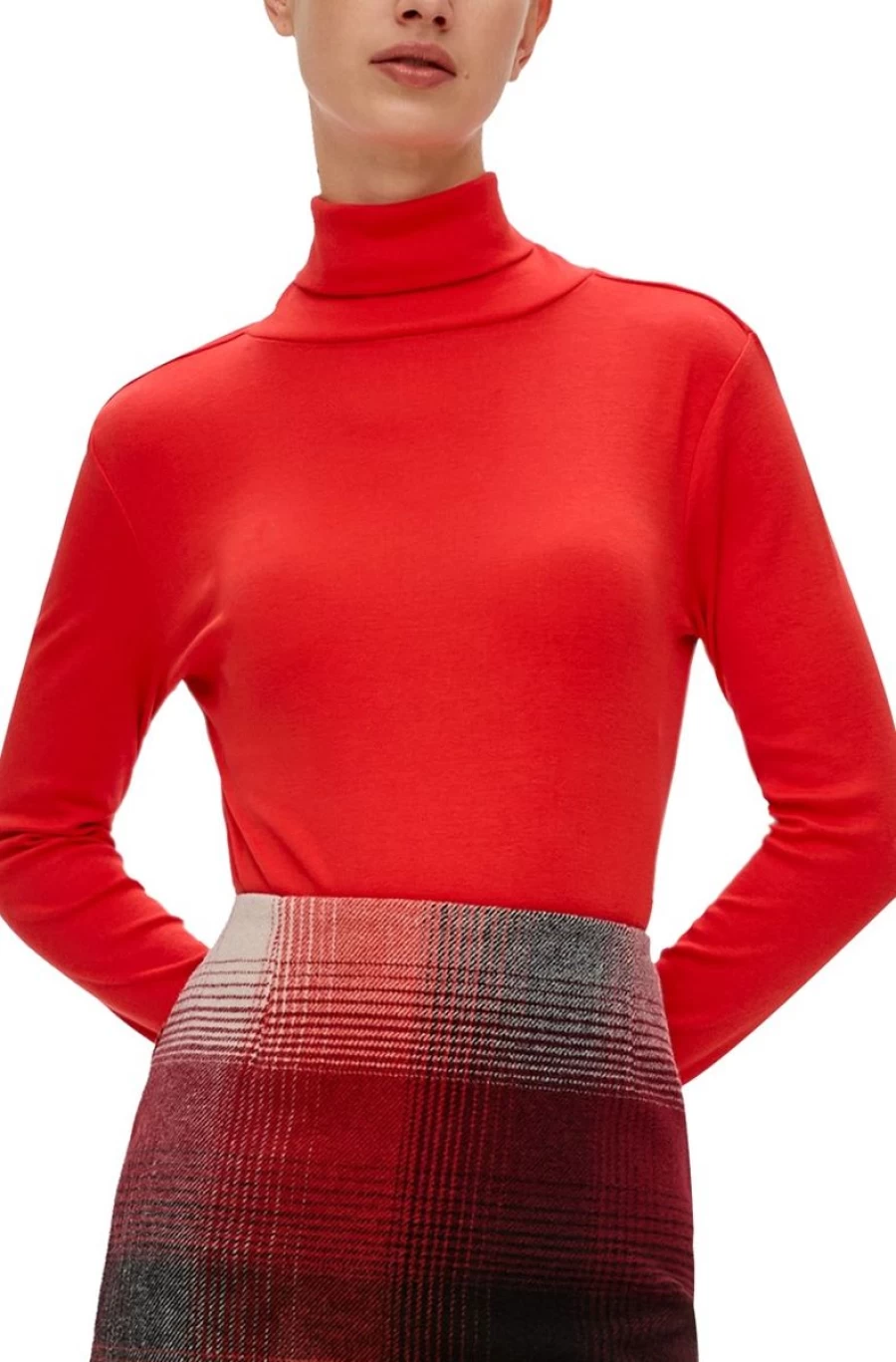 S.OLIVER Women's Cotton Turtleneck Sweater - Soft Comfortable Long Sleeve Knit Top