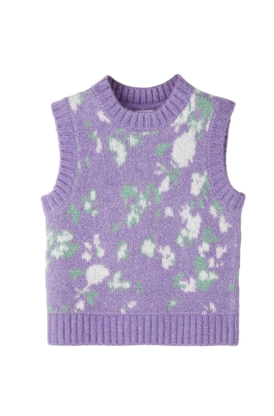 S.OLIVER Girls' Patterned Sleeveless Jumper - Floral Print Knit Dress for Kids