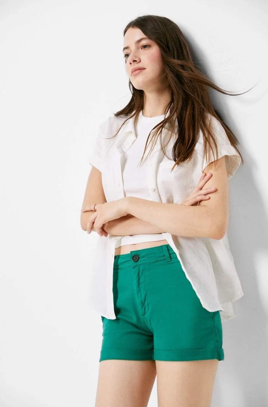 "SPRINGFIELD Women's Cotton Chino Shorts | Comfortable & Stylish Summer Shorts"