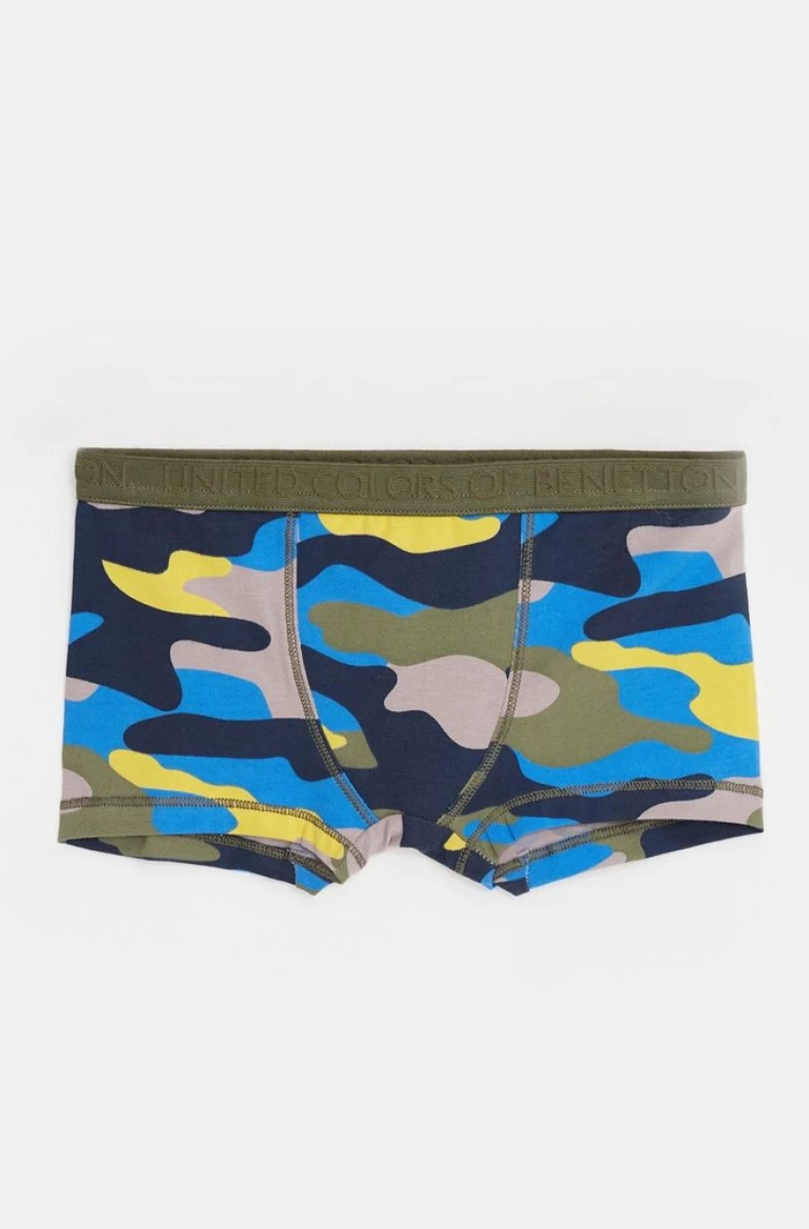 Benetton Boys' Multi-Color Camouflage Stretch Cotton Boxer Shorts