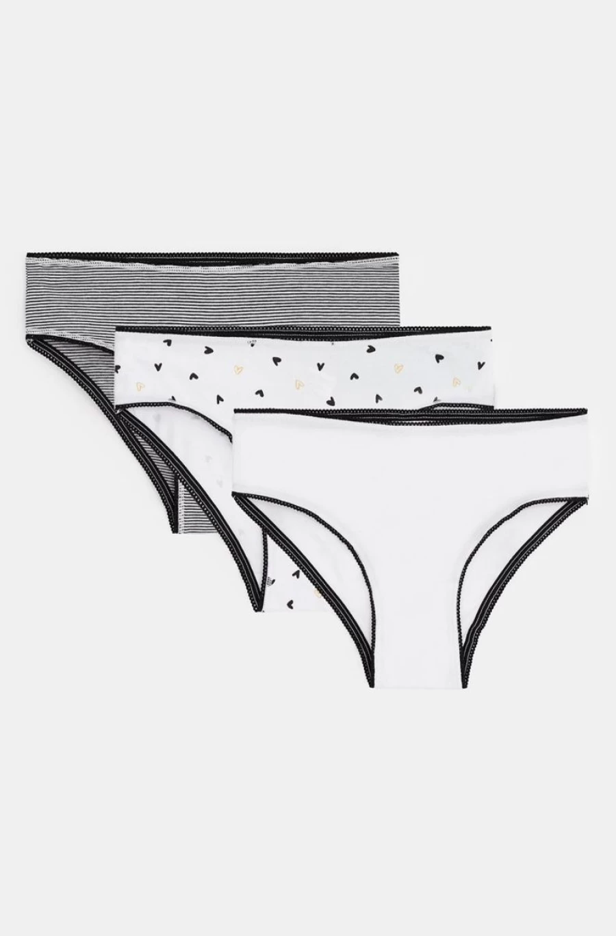 Benetton Girls' Multi-Color Stretch Cotton Underwear Pack - 3 Pairs