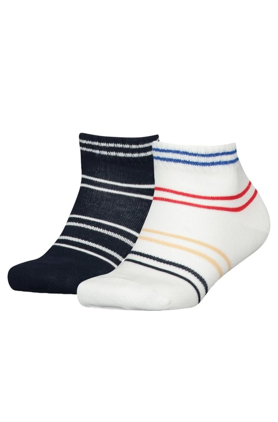TOMMY HILFIGER Boys' Striped Athletic Socks 2-Pack - Comfort Trainer Socks for Sports