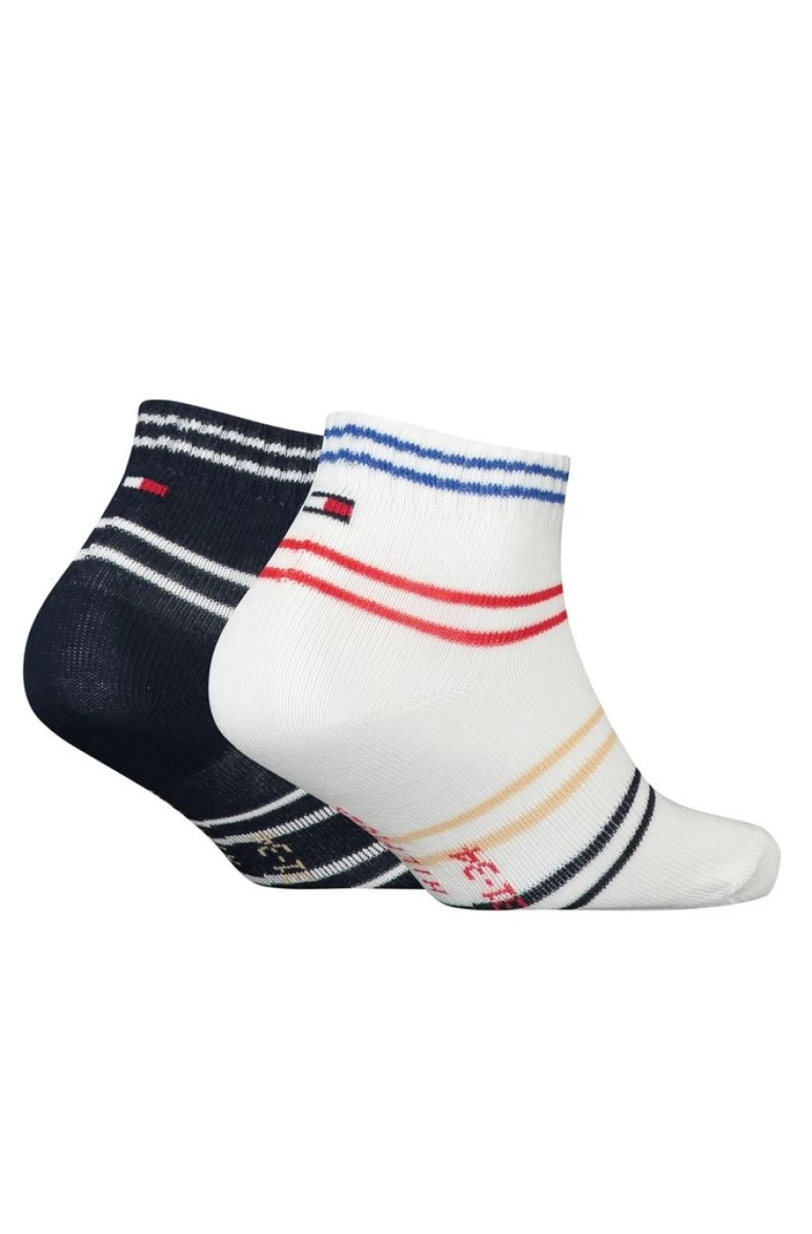 TOMMY HILFIGER Boys' Striped Athletic Socks 2-Pack - Comfort Trainer Socks for Sports