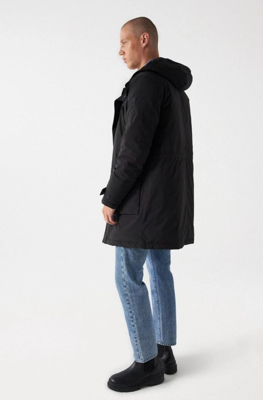 "SALSA JEANS Men's Long Insulated Hooded Parka Winter Coat"