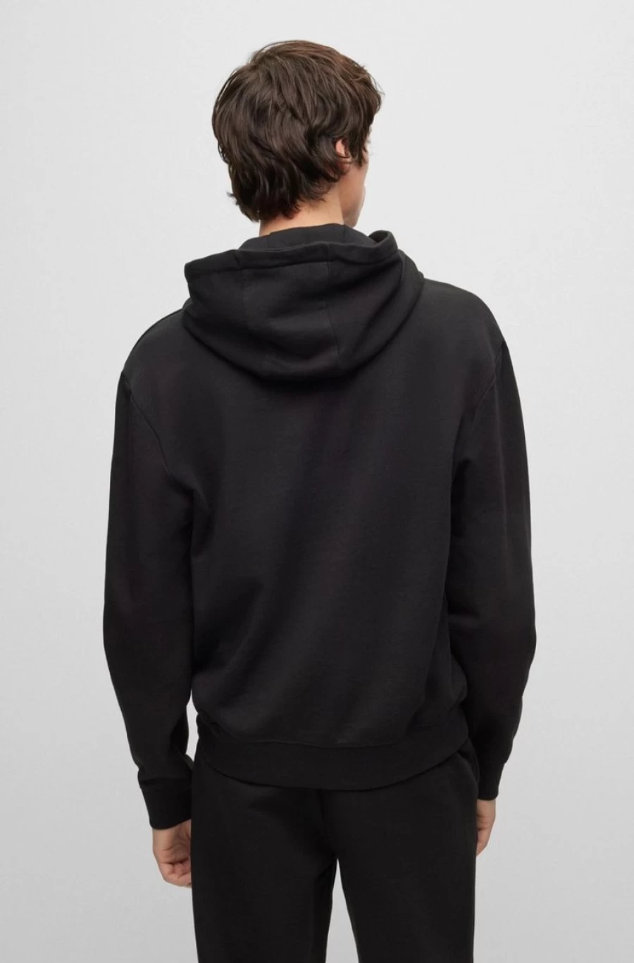 "HUGO BOSS Men's Relaxed Fit Cotton Logo Hoodie"
