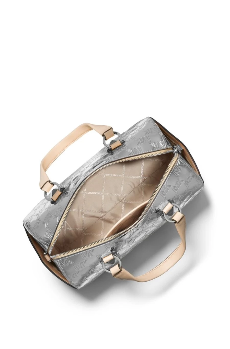 MICHAEL KORS Women's Grayson Medium Satchel with Logo Embossed Patent Leather