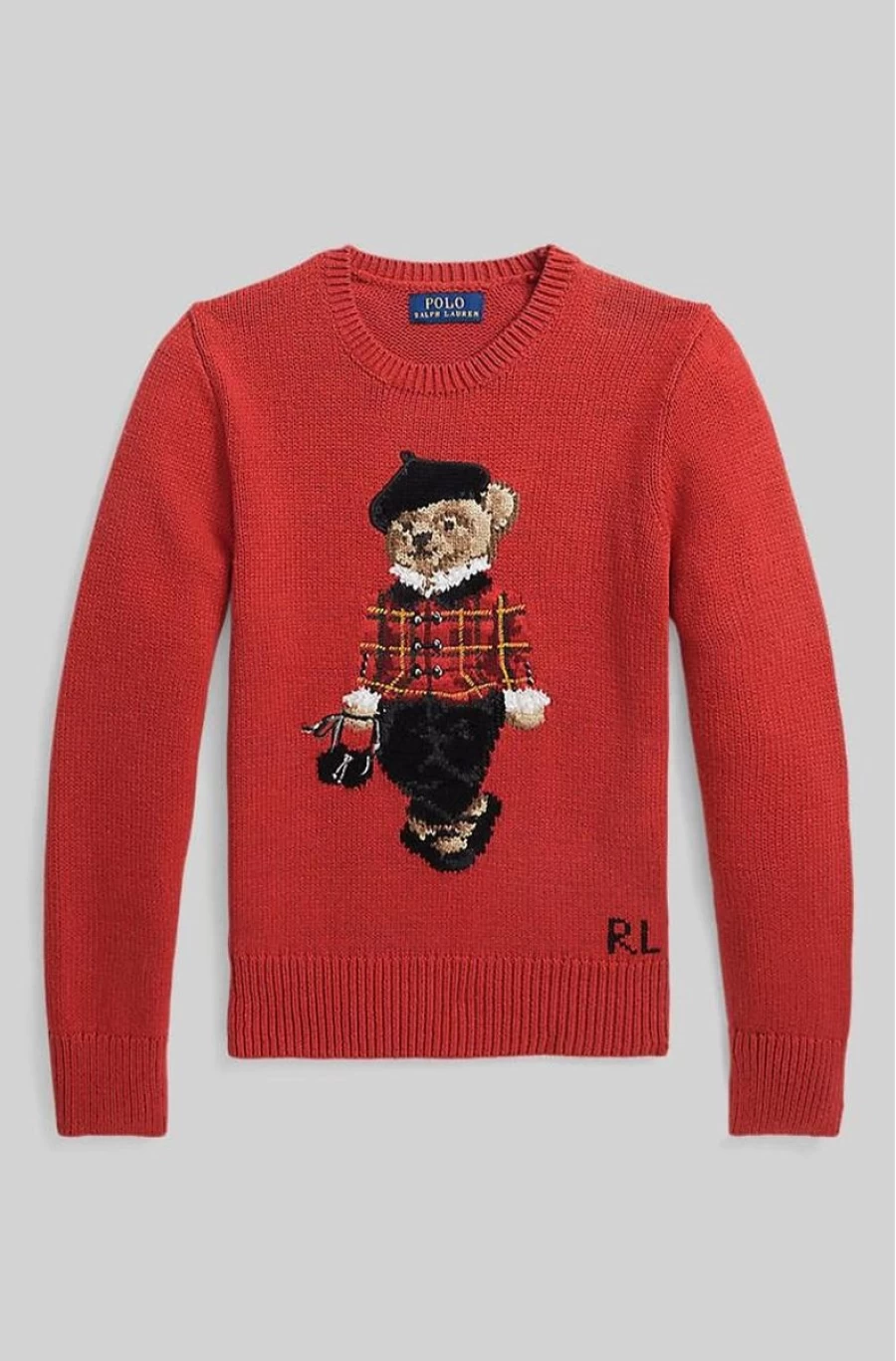RALPH LAUREN Girls Polo Bear Cotton Sweater - Cute & Comfortable Knit Top