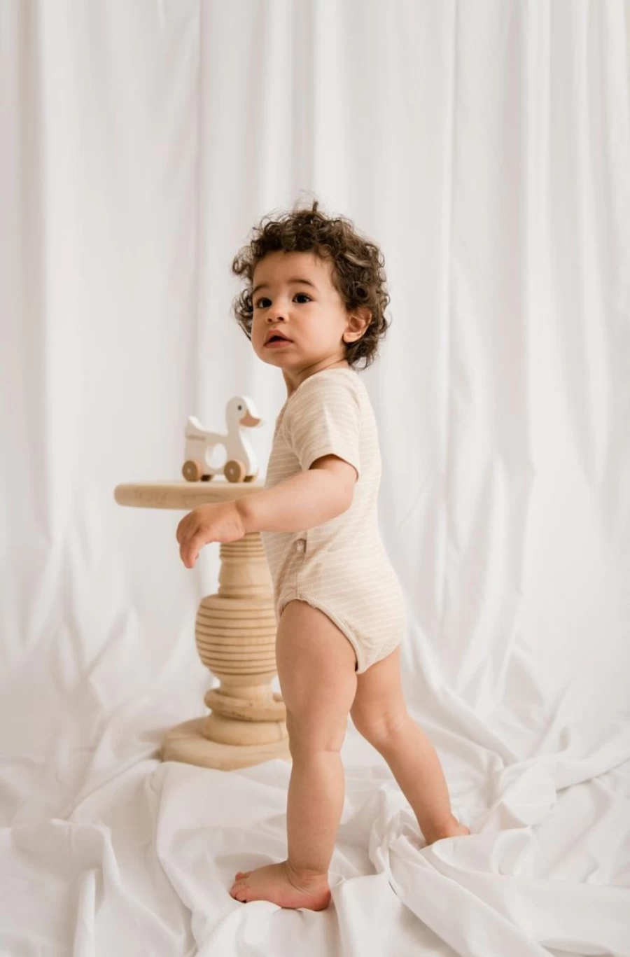 "LUNILOU Boys' Organic Cotton Ribbed Short Sleeve Shirt"