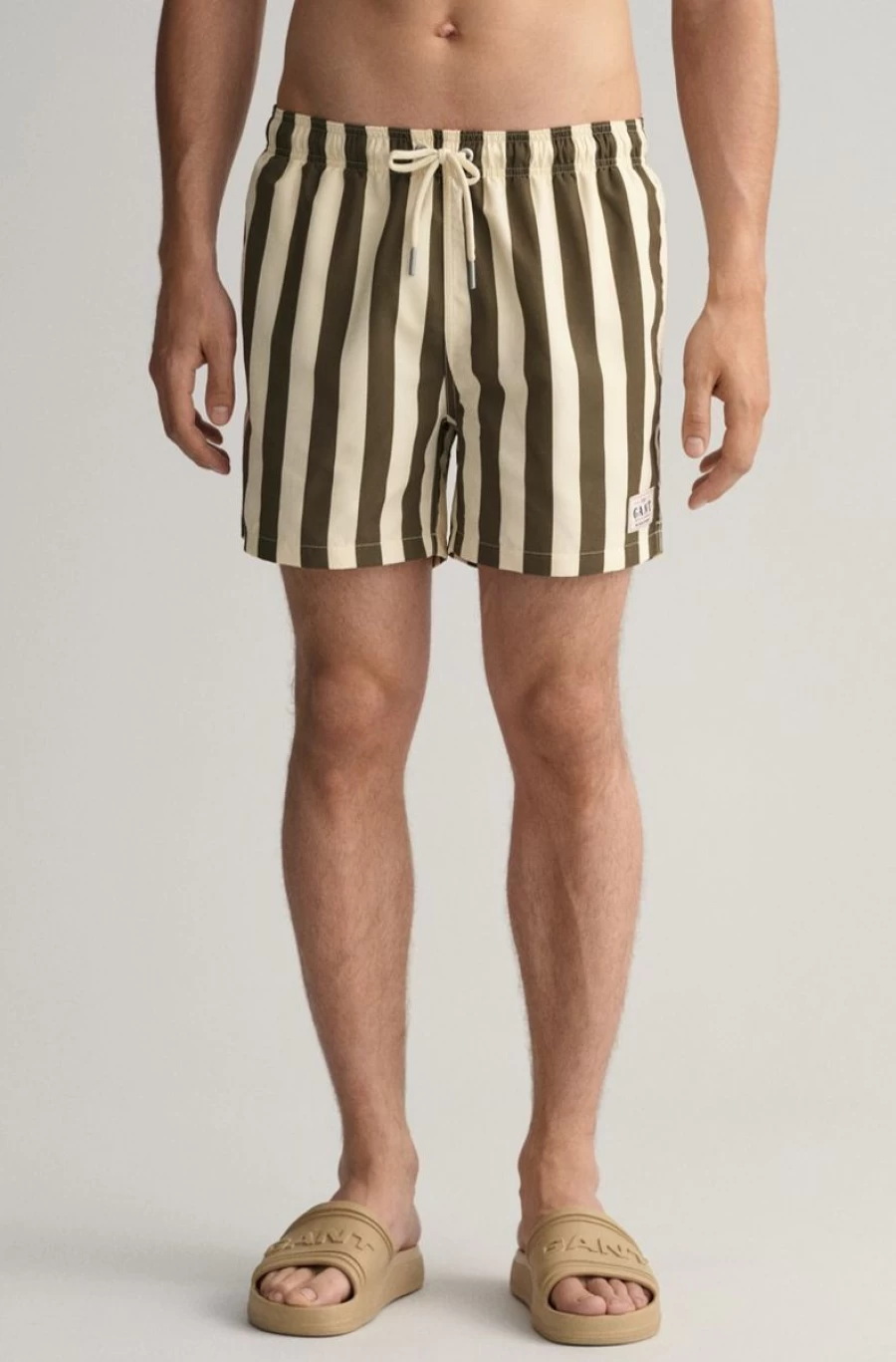 GANT Men's Classic Fit Block Stripe Swim Shorts in Multi-Color for Summer