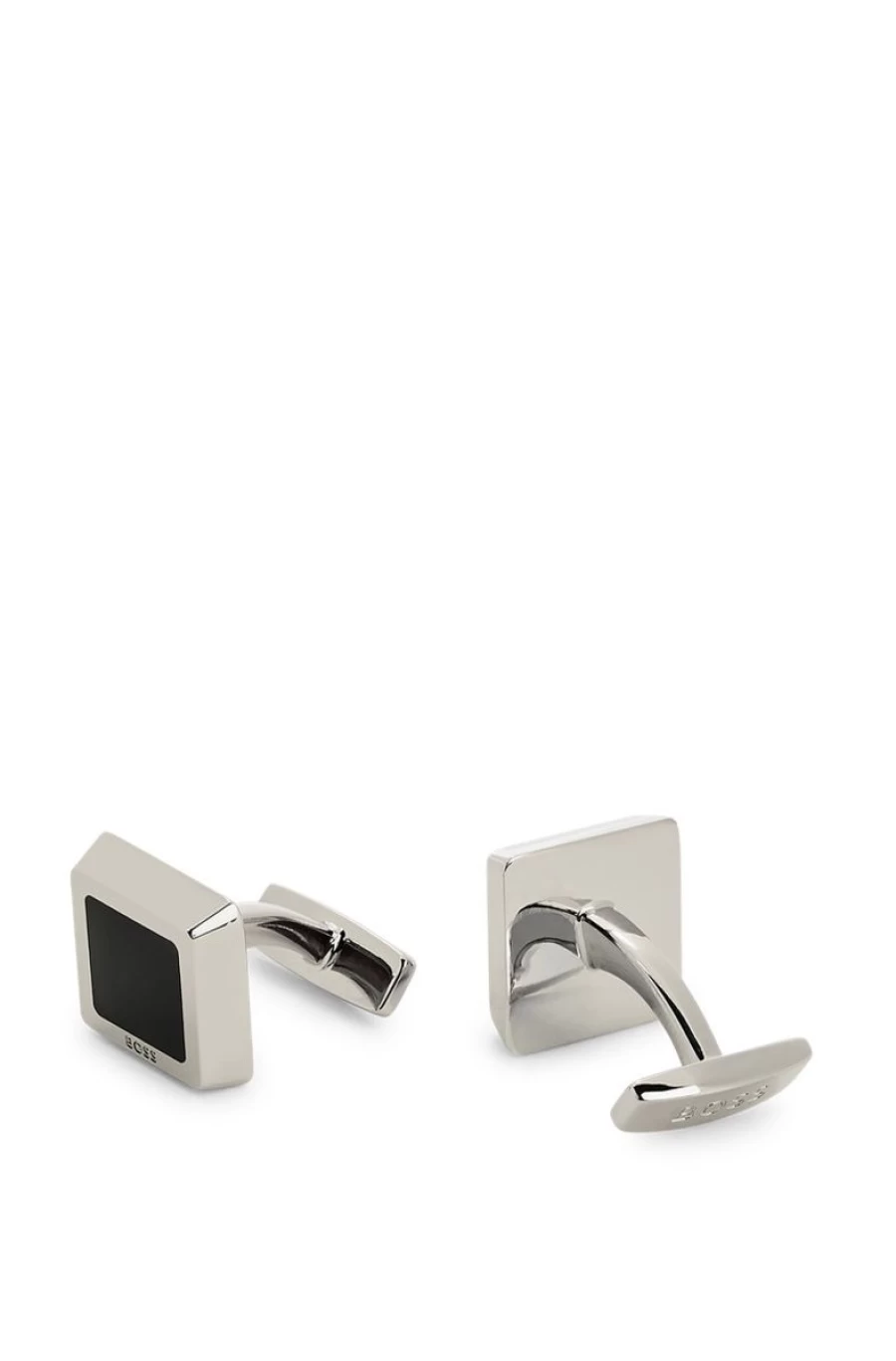 HUGO BOSS Men's Square Enamel Cufflinks - Classic Elegant Dress Accessories