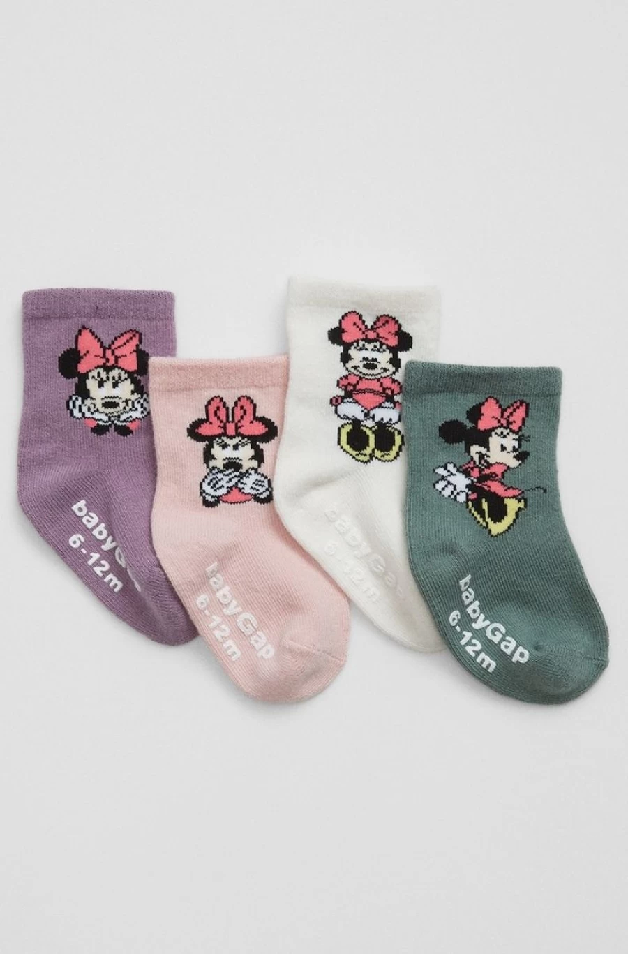GAP Girls' Minnie Mouse Disney Crew Socks 4-Pack for Baby & Toddler