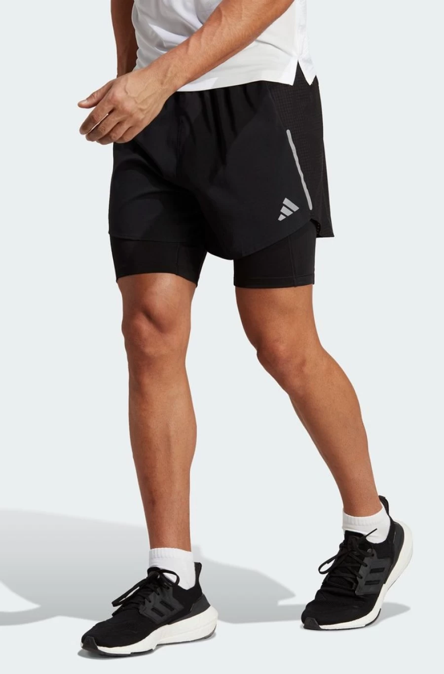 Adidas Men's Black 2-In-1 Running Shorts - Designed for Performance & Comfort