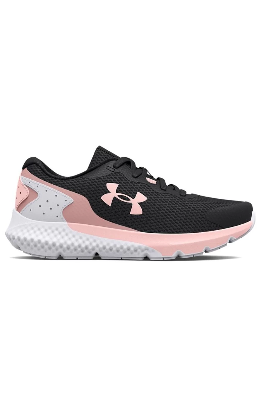 UNDER ARMOUR Rogue 3 AL Running Shoes for Girls - Black/Light Pink Athletic Sneakers