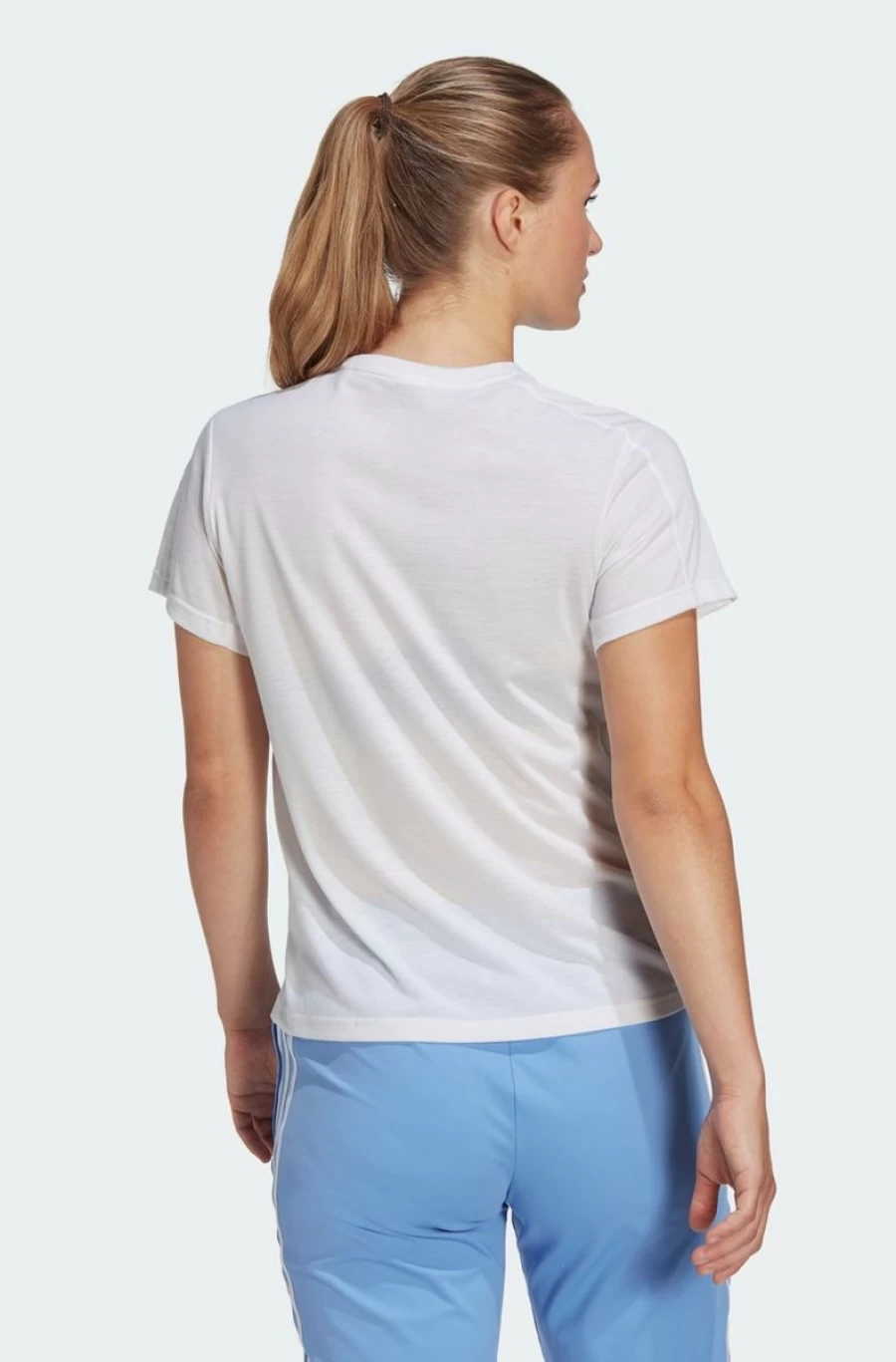 Adidas Women's Aeroready Train Essentials White T-Shirt - Minimal Branding Tee
