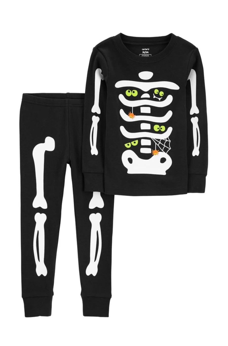 CARTER'S Boys Black 2-Piece Cotton Pajama Set for Comfortable Sleep