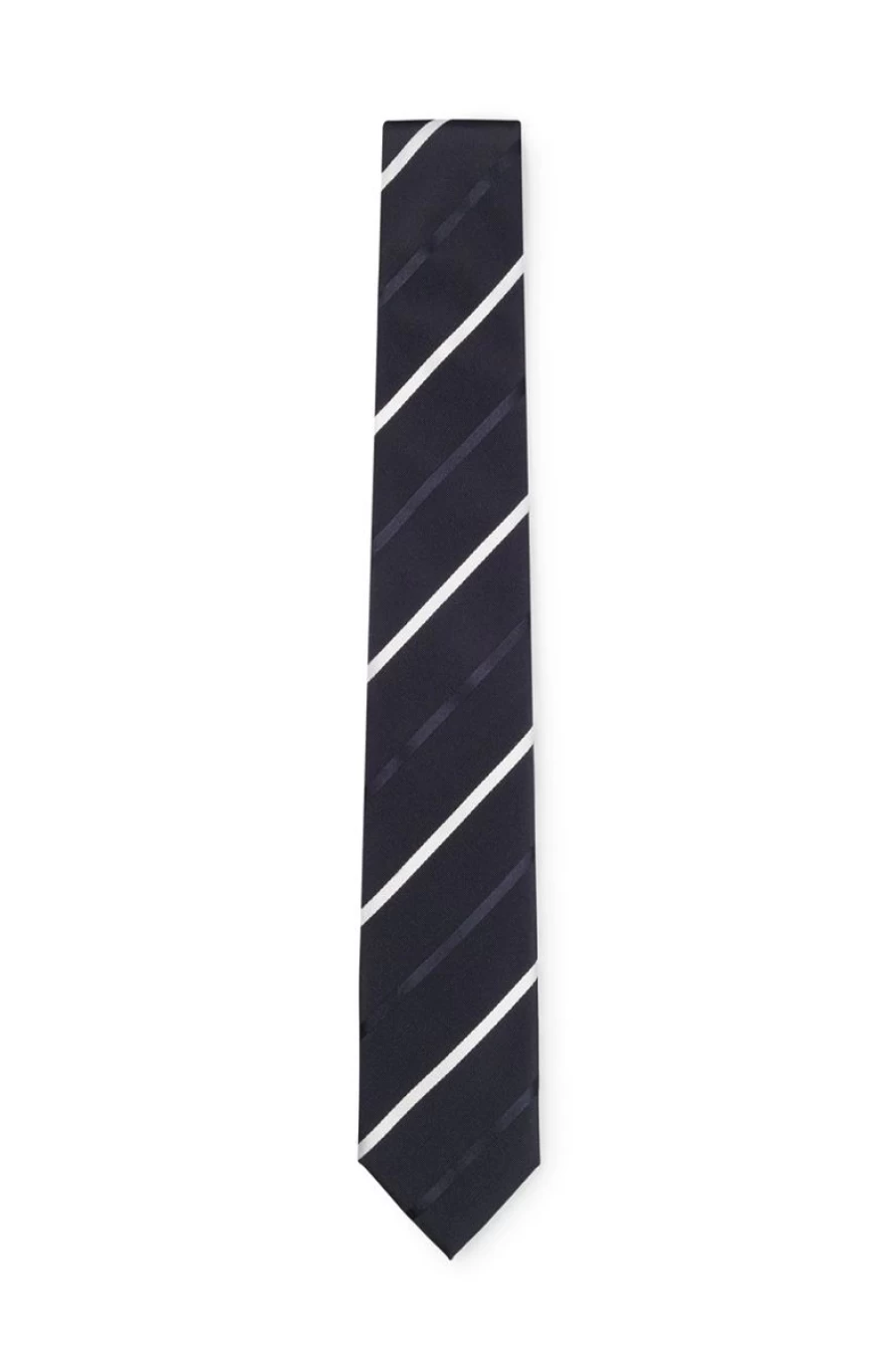 HUGO BOSS Men's Silk-Blend Jacquard Diagonal-Stripe Tie for Formal Wear