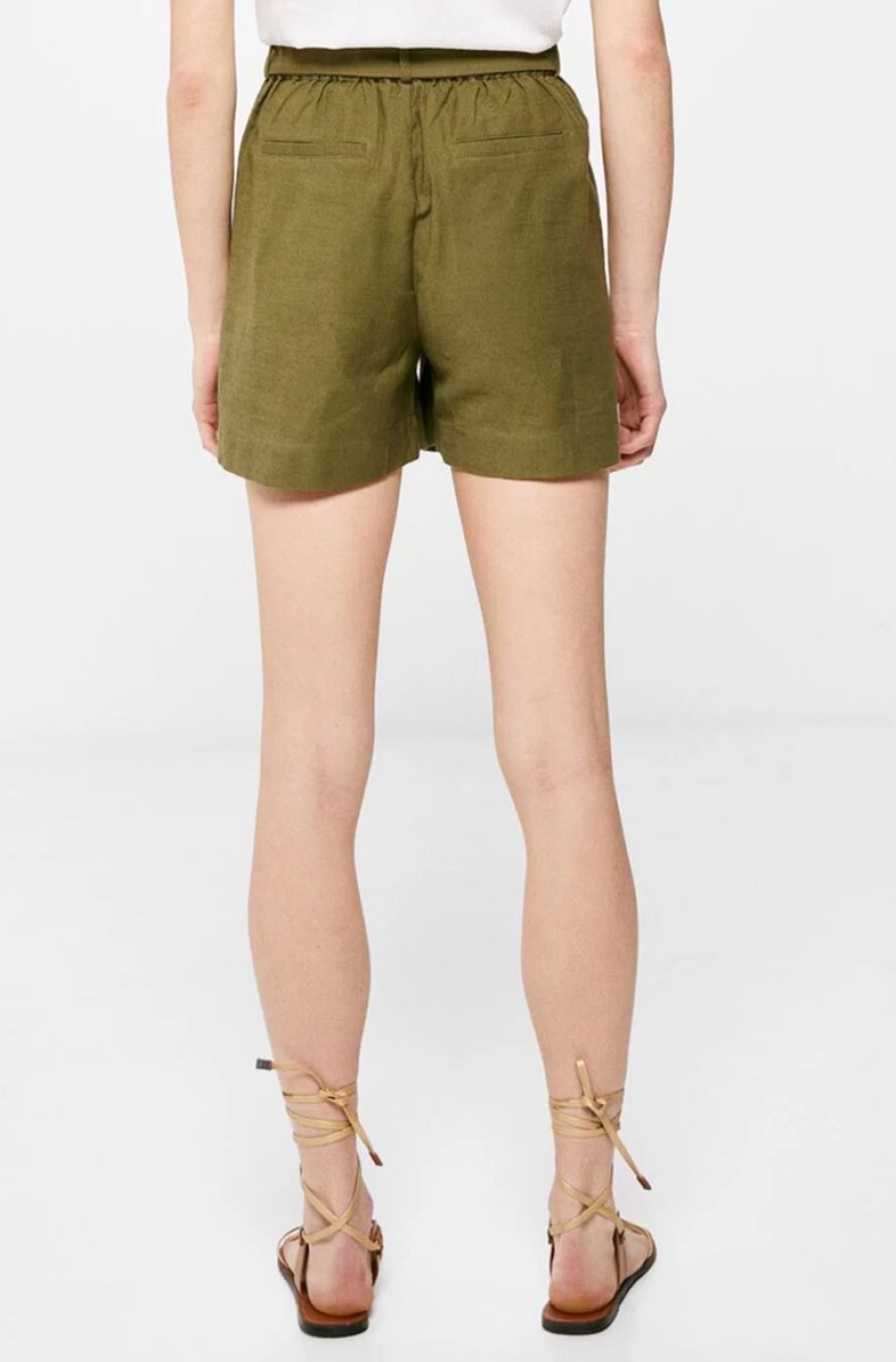 "SPRINGFIELD Women's Cotton Bermuda Shorts with Belt - Comfortable Casual Summer Wear"