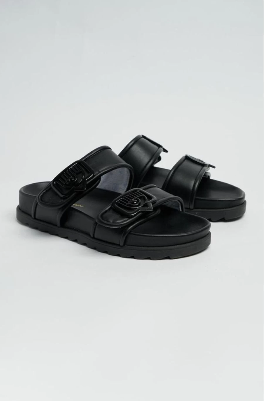 CHIARA FERRAGNI Women's Black Eyelike Sandals | Fashionable & Comfortable Footwear