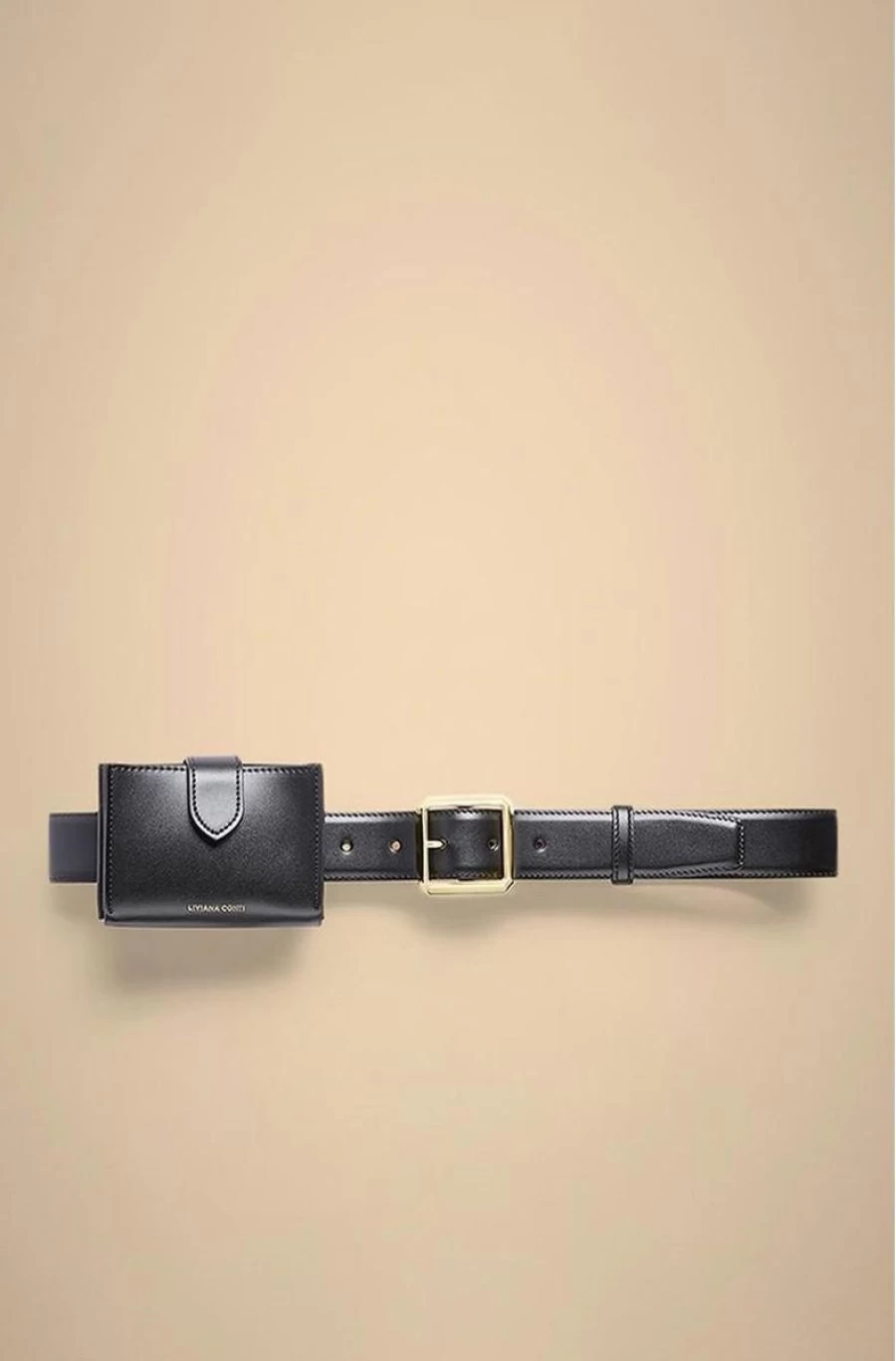 LIVIANA CONTI Women's Faux Leather Belt with Detachable Pouch for Stylish Outfits