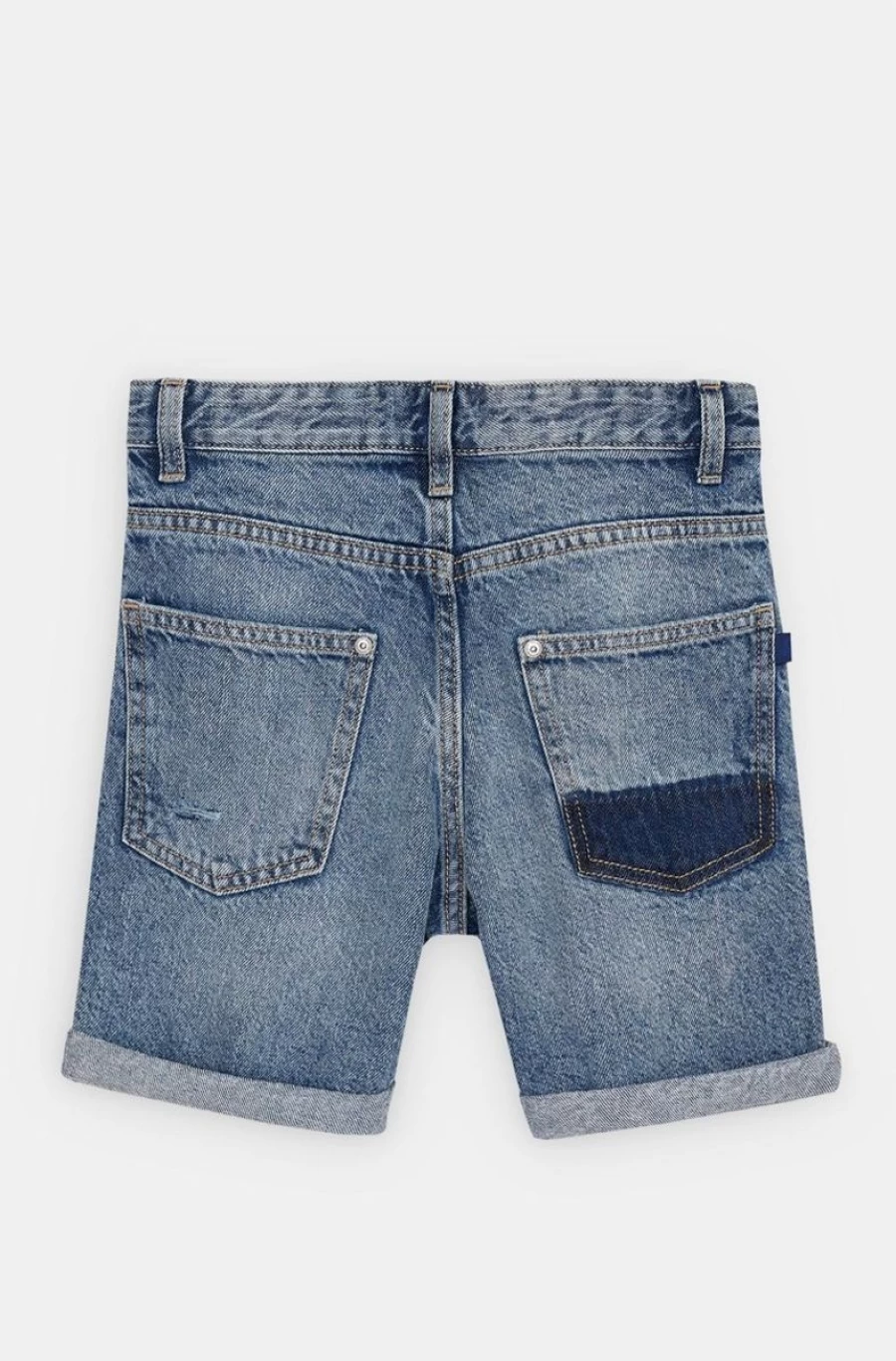 "BENETTON Boys Blue Denim Bermuda Shorts with Rips"