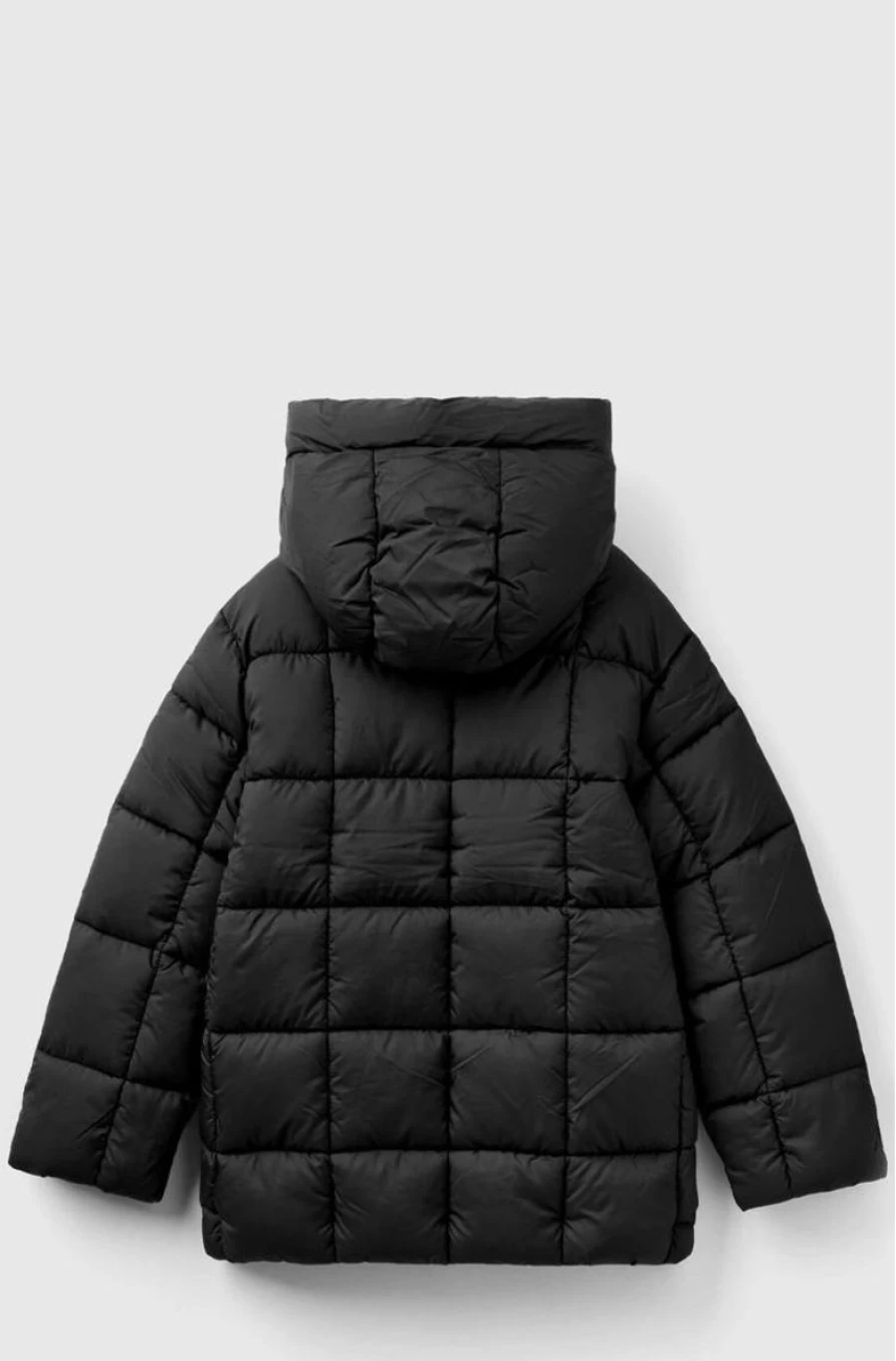 Benetton Girls' Long Padded Hooded Jacket - Warm Winter Coat for Kids