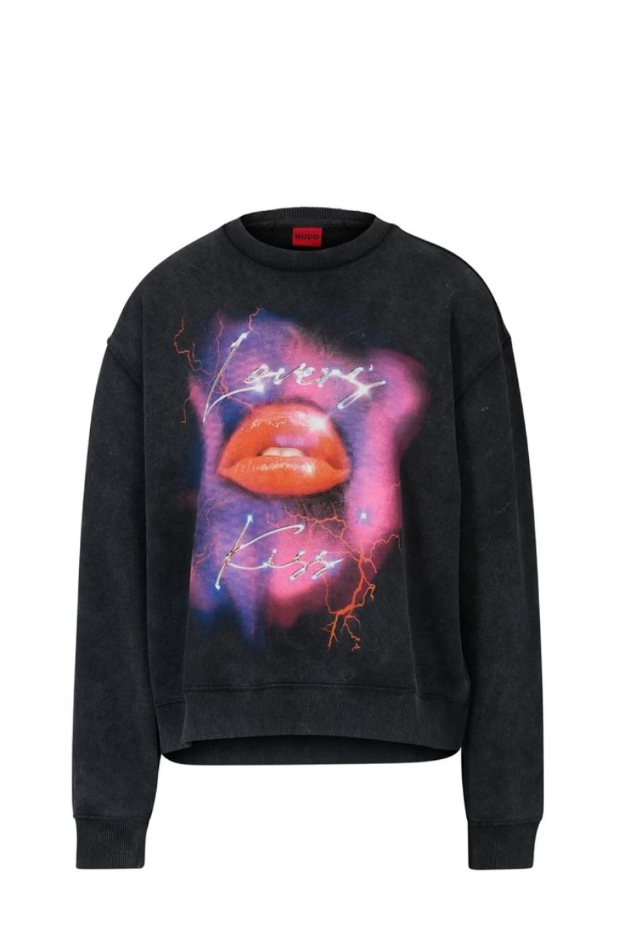 "HUGO BOSS Women's Oversized French Terry Sweatshirt With Seasonal Artwork"