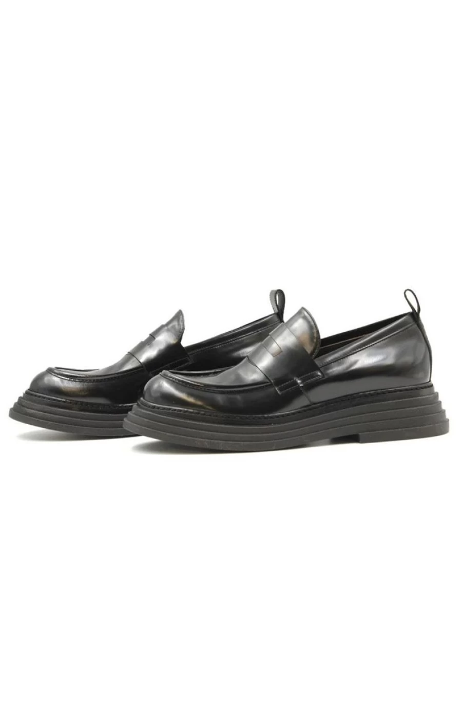 "LAURA BELLARIVA Women's Black Leather Loafers – Classic Comfort & Style"