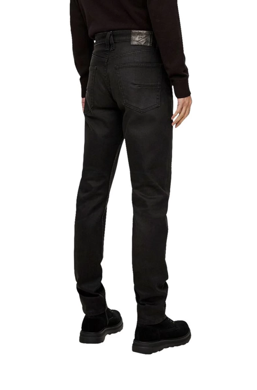 S.OLIVER Men's Black Mauro Regular Fit Tapered Leg Stretch Jeans
