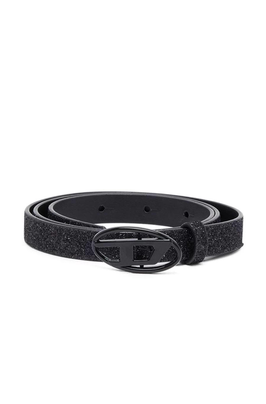 DIESEL Women's Oval D Logo Shimmering Belt - Glamorous Designer Waist Accessory