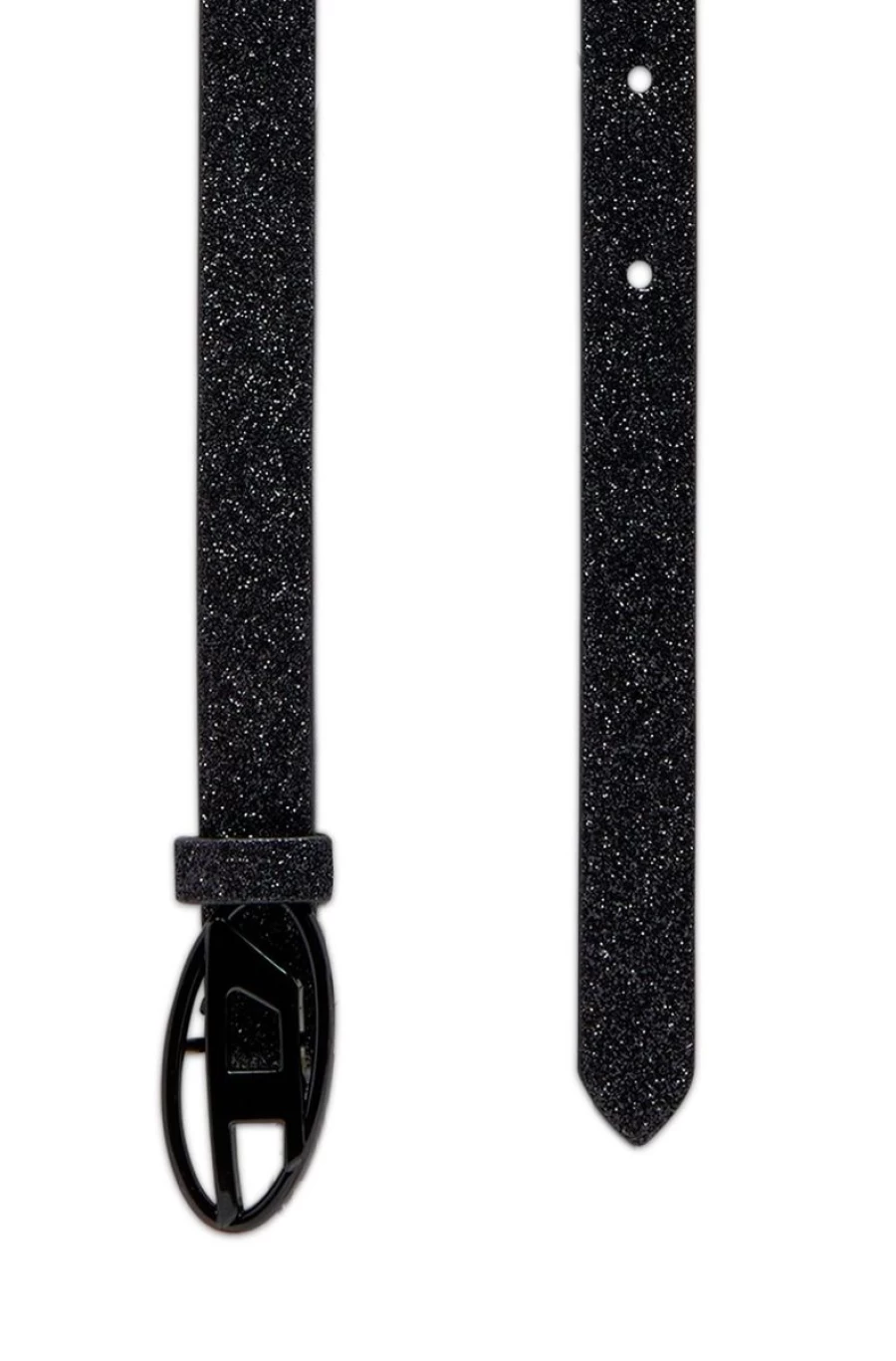 DIESEL Women's Oval D Logo Shimmering Belt - Glamorous Designer Waist Accessory