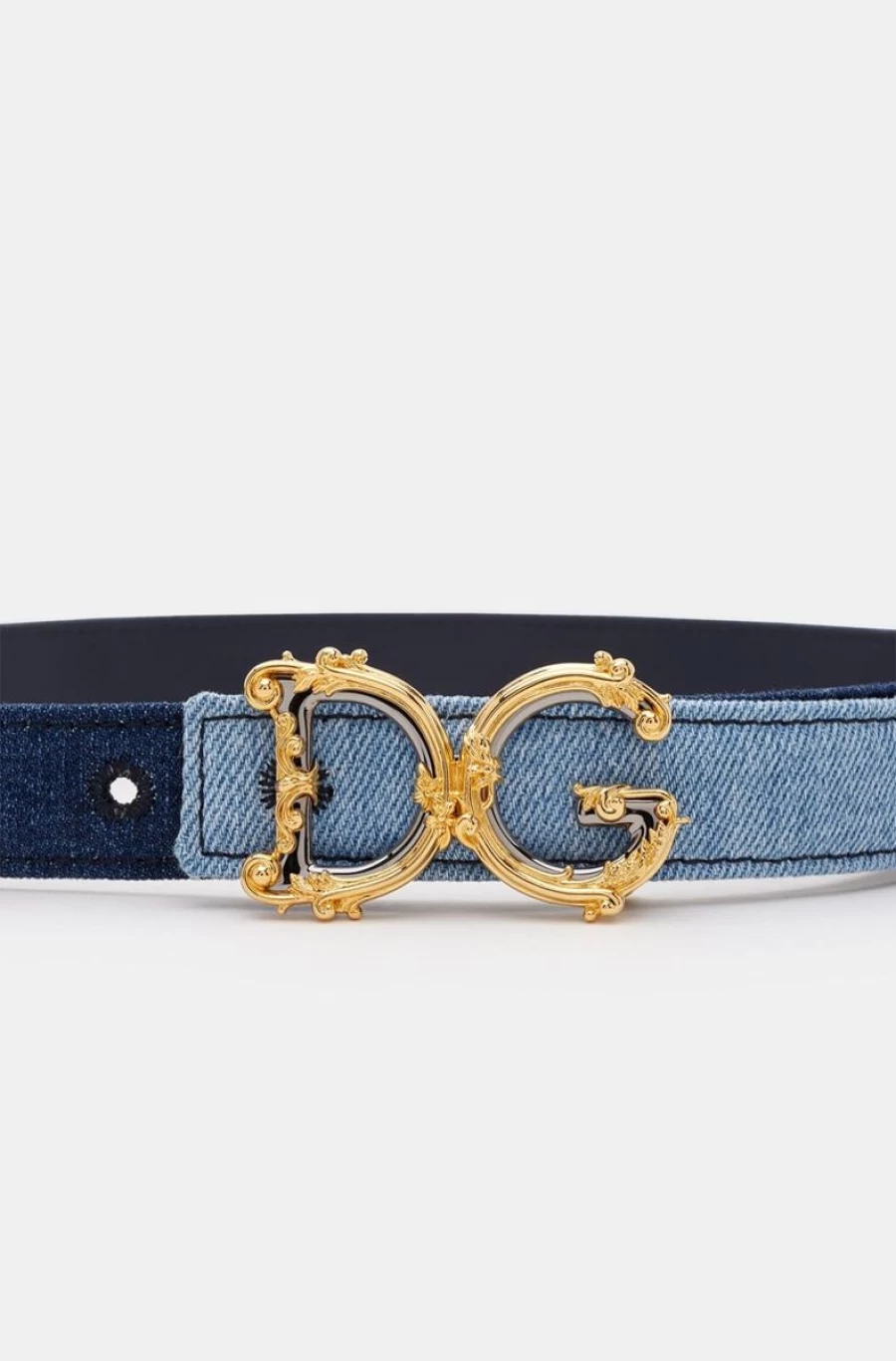 DOLCE & GABBANA Women's Blue Leather Belt | DG Girls Fashion Accessory