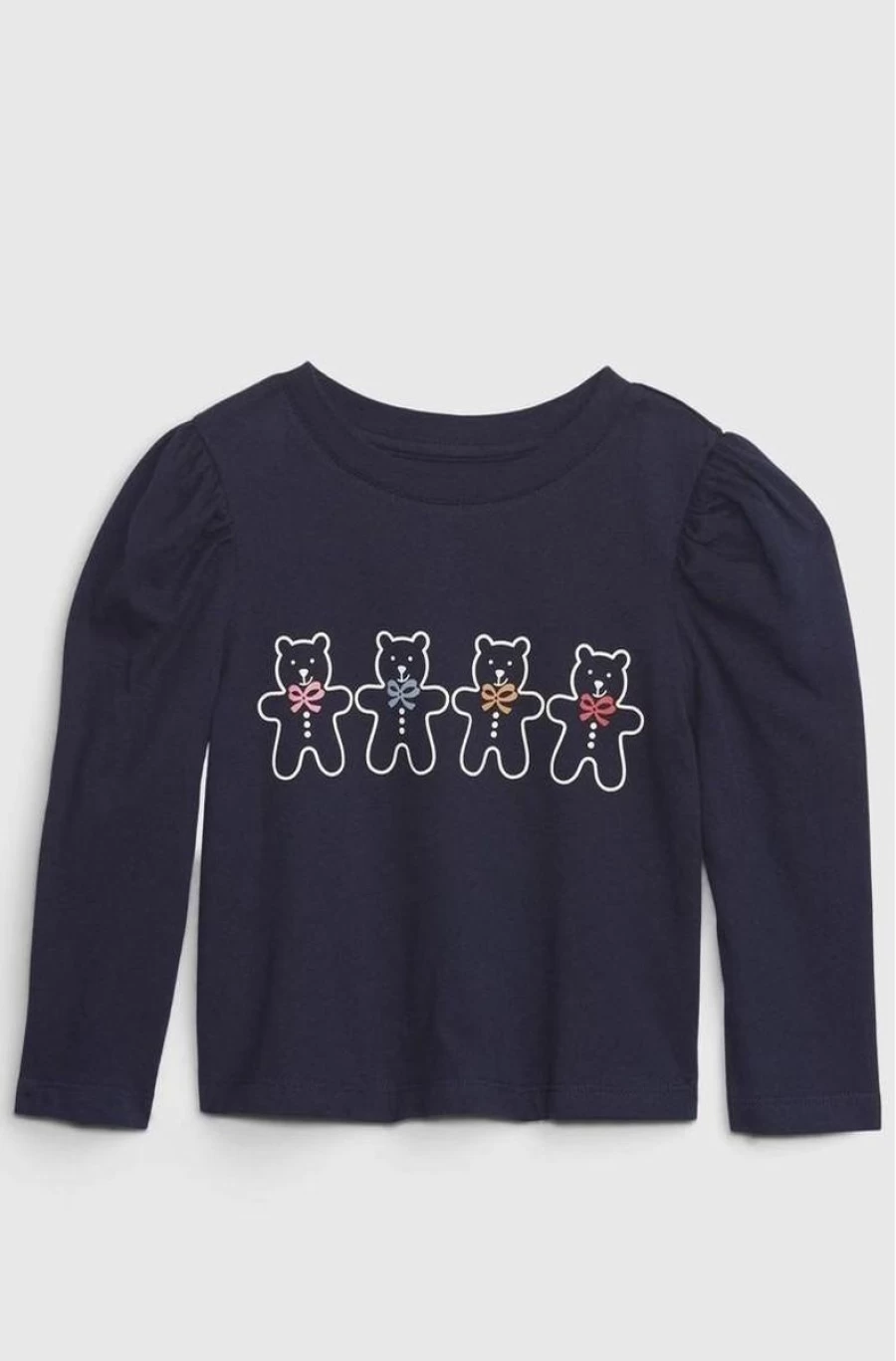 GAP Girls Sky Blue Organic Cotton Puff Sleeve Graphic T-Shirt - Mix & Match Style