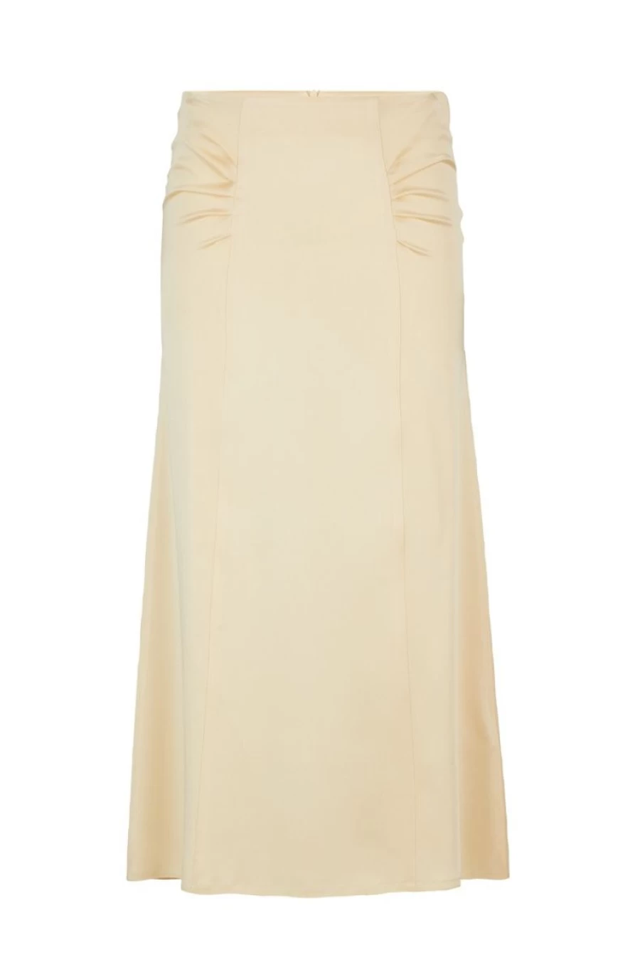 "HUGO BOSS Women's Open Beige High-Waisted A-Line Skirt With Gathered Details"